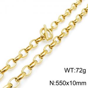 SS Gold-Plating Necklace - KN118107-Z