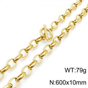 SS Gold-Plating Necklace - KN118108-Z