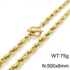 SS Gold-Plating Necklace - KN118112-Z