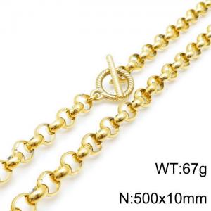 SS Gold-Plating Necklace - KN118118-Z