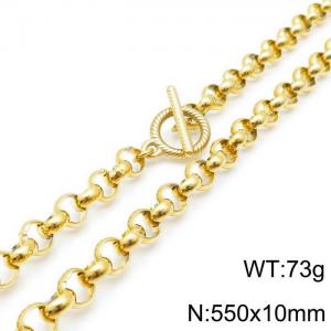 SS Gold-Plating Necklace - KN118119-Z