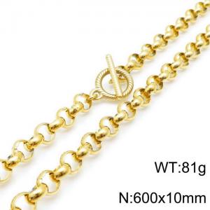 SS Gold-Plating Necklace - KN118120-Z