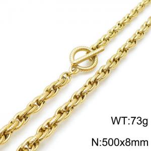 SS Gold-Plating Necklace - KN118124-Z
