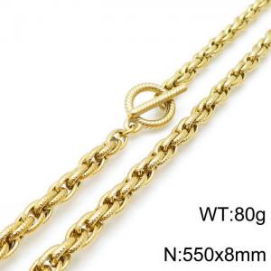 SS Gold-Plating Necklace - KN118125-Z