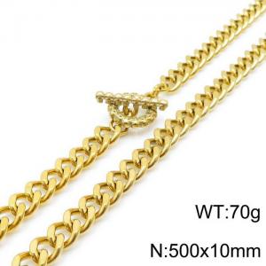 SS Gold-Plating Necklace - KN118133-Z