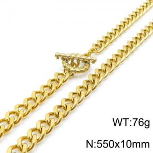 SS Gold-Plating Necklace - KN118134-Z