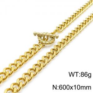 SS Gold-Plating Necklace - KN118135-Z
