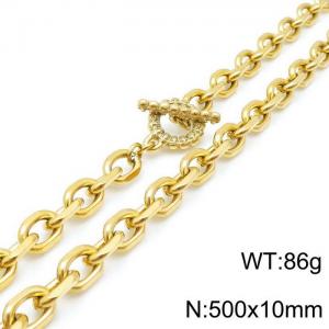 SS Gold-Plating Necklace - KN118139-Z