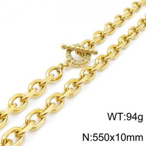 SS Gold-Plating Necklace - KN118140-Z