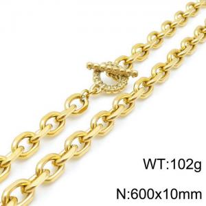SS Gold-Plating Necklace - KN118141-Z