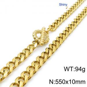 SS Gold-Plating Necklace - KN118149-Z