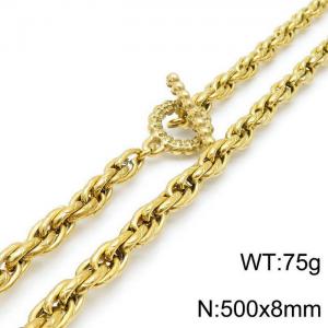 SS Gold-Plating Necklace - KN118154-Z
