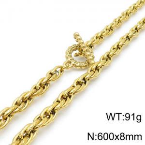 SS Gold-Plating Necklace - KN118156-Z