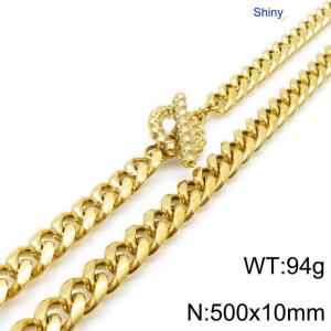 SS Gold-Plating Necklace - KN118160-Z