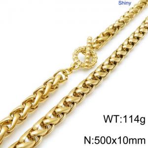SS Gold-Plating Necklace - KN118166-Z