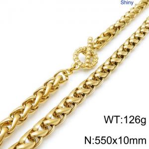 SS Gold-Plating Necklace - KN118167-Z