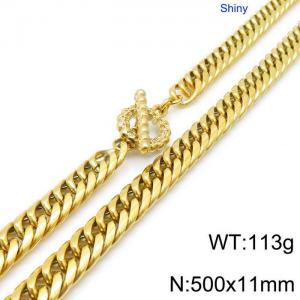 SS Gold-Plating Necklace - KN118172-Z