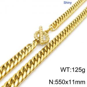 SS Gold-Plating Necklace - KN118173-Z