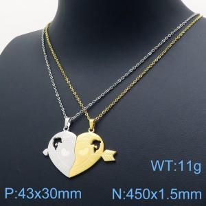 Stainless Steel Lover Necklace - KN118199-JG