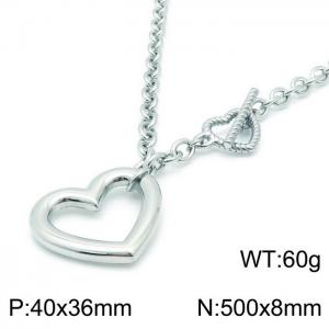 European style fashion personality stainless steel women's heart-shaped necklace - KN118372-Z