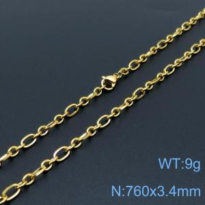 SS Gold-Plating Necklace - KN118412-Z