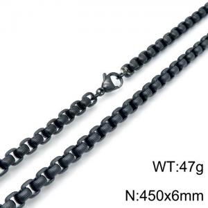 Stainless Steel Black-plating Necklace - KN118415-Z