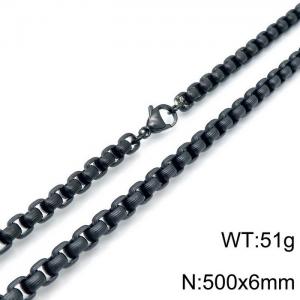 Stainless Steel Black-plating Necklace - KN118416-Z