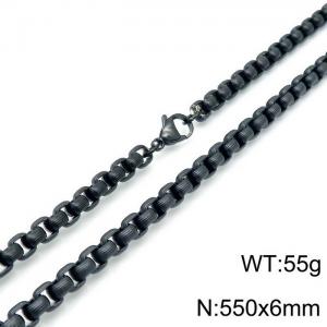 Stainless Steel Black-plating Necklace - KN118417-Z