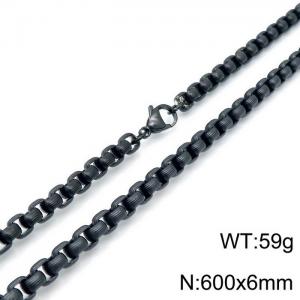 Stainless Steel Black-plating Necklace - KN118418-Z