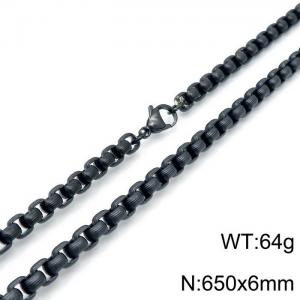 Stainless Steel Black-plating Necklace - KN118419-Z