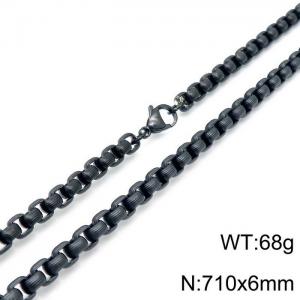 Stainless Steel Black-plating Necklace - KN118420-Z