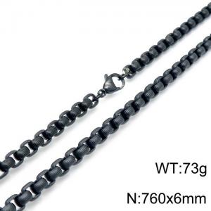 Stainless Steel Black-plating Necklace - KN118421-Z