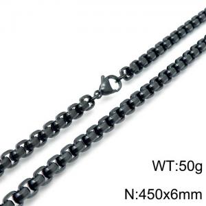 Stainless Steel Black-plating Necklace - KN118436-Z