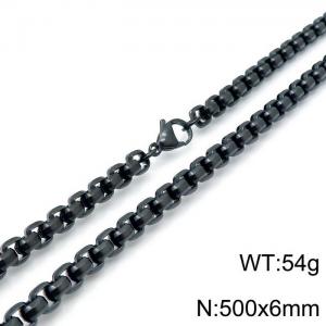 Stainless Steel Black-plating Necklace - KN118437-Z
