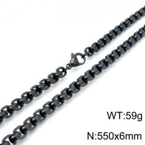 Stainless Steel Black-plating Necklace - KN118438-Z