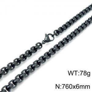 Stainless Steel Black-plating Necklace - KN118442-Z