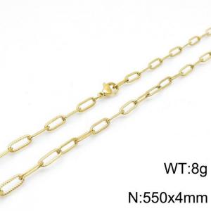 SS Gold-Plating Necklace - KN118501-Z