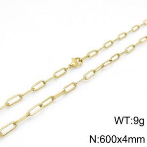 SS Gold-Plating Necklace - KN118502-Z