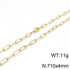 SS Gold-Plating Necklace - KN118504-Z