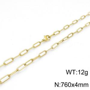 SS Gold-Plating Necklace - KN118505-Z