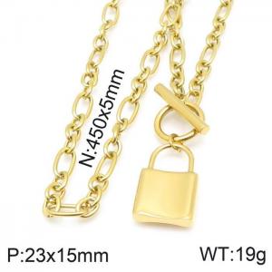 SS Gold-Plating Necklace - KN118527-Z