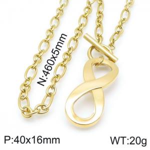 SS Gold-Plating Necklace - KN118529-Z