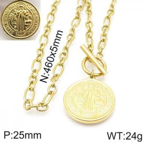 SS Gold-Plating Necklace - KN118536-Z