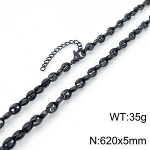 Stainless Steel Black-plating Necklace - KN118591-KFC
