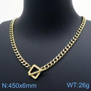 SS Gold-Plating Necklace - KN118631-TYS