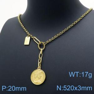 SS Gold-Plating Necklace - KN118633-TYS