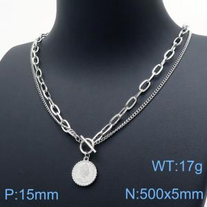 Stainless Steel Necklace - KN118635-TYS