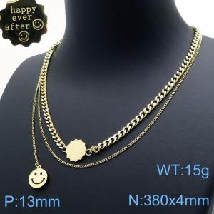 SS Gold-Plating Necklace - KN118636-TYS