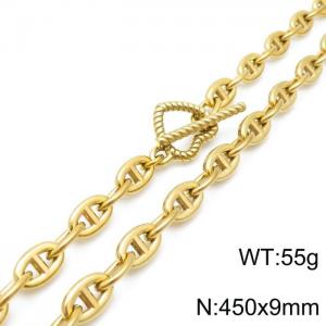 SS Gold-Plating Necklace - KN118871-Z