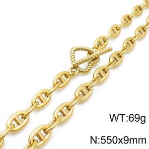 SS Gold-Plating Necklace - KN118873-Z